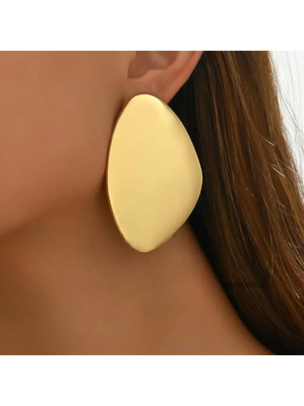Large Statement Earrings Chunky Irregular Geometric Drop Dangle Oval Pebble